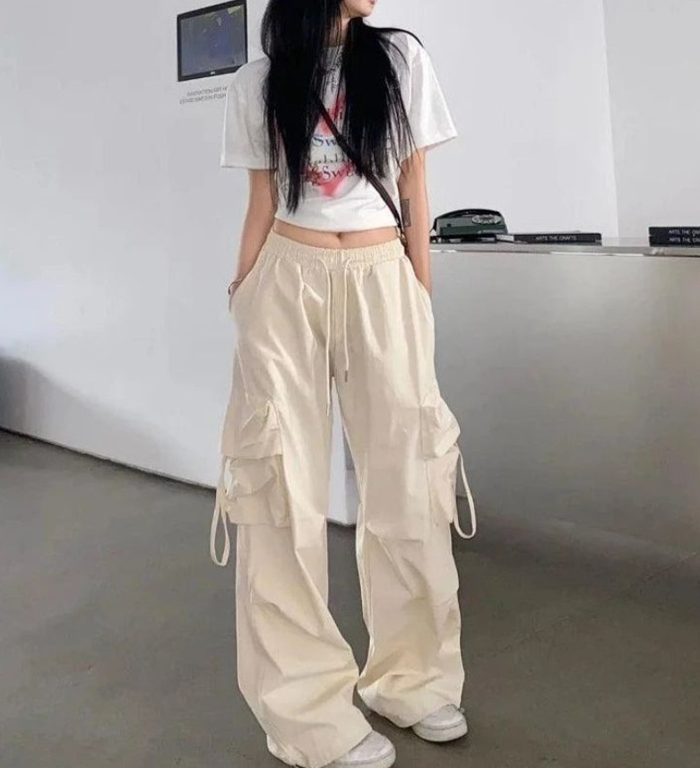 Calça cargo creme